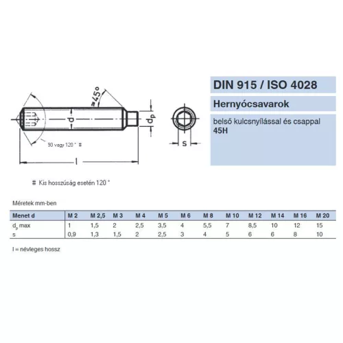 HERNYÓCSAVAR BK M10*16