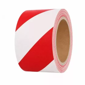   Euro Tape figyelmeztető kordonszalag piros-fehér 75 mm × 250 m – jelölőszalag, területelhatároló szalag