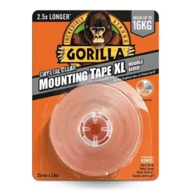   KÉTOLDALAS 25*3,8m KRISTÁLYTISZTA RAGASZTÓSZALAG GORILLA XL 3044100