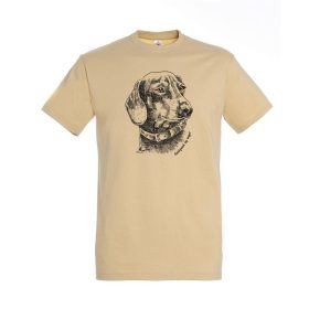   Munkavédelmi Póló TOP kereknyakú, tacskó mintával homokszín 100% pamut