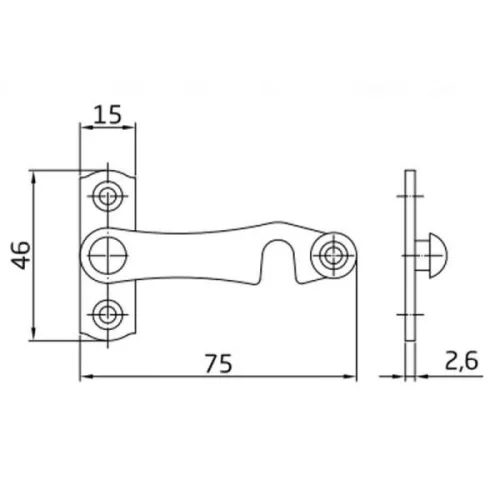 ABLAKFÉLFORDÍTÓ DÍSZES 75mm AMIG 3/7234
