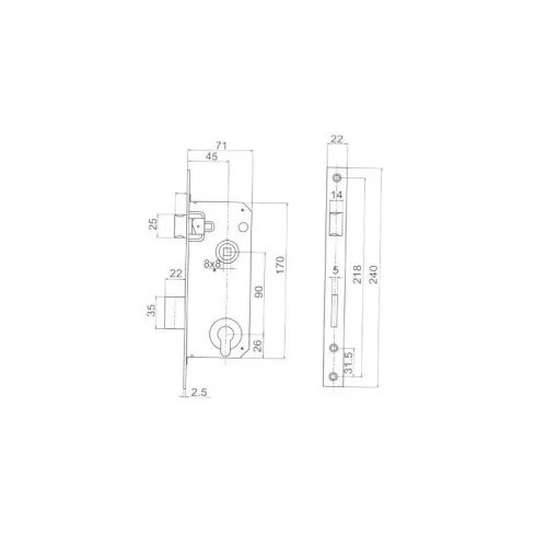 CIL.BEVÉSŐ ZÁRTEST 7 CM 45/90MM 3620 ANBO 420