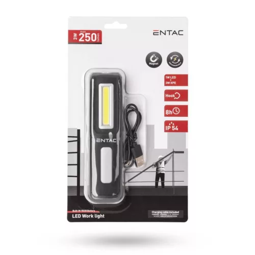 Entac szerelőlámpa 1W LED + 3W XPE újratölthető