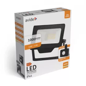   LED Reflektor, Slim, SMD, 10W, NW, 4000K, Mozgásérzékelős PIR - Avide