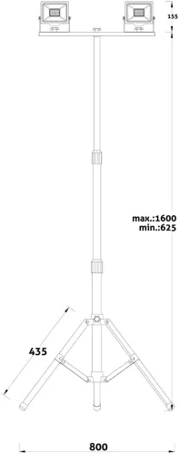 LED Reflektor, Slim, SMD, 2x30W, NW, 4000K, 2 fej tripoddal - Avide