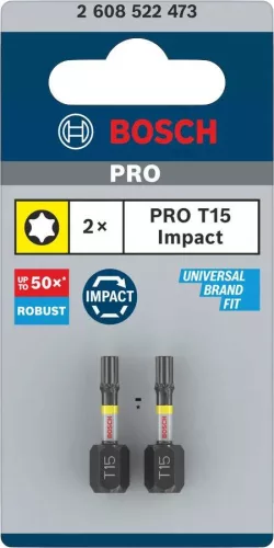 TORX BIT  T15x25 PRO IMPACT 2db/csom 2608522473
BOSCH