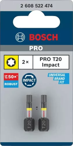 TORX BIT  T20x25 PRO IMPACT 2db/csom 2608522474 BOSCH