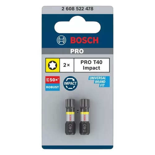 TORX BIT  T40x25 PRO IMPACT 2db/csom 26085224748 
BOSCH