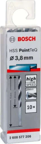 HSS PointTeQ spirálfúró, 3.8 mm