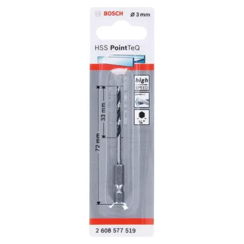 HSS PointTeQ spirálfúró, 3.0 mm