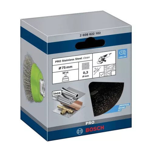 Fazékkefe  75 sima 0,3 M14 Inox Bosch