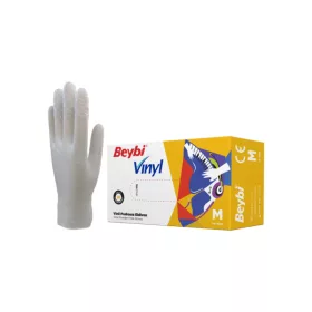   Kesztyű egyszerhasználatos vinyl púdermentes (100db) Beybi