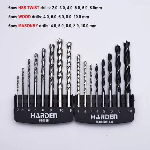 Fúró készlet kombinált 16r Harden