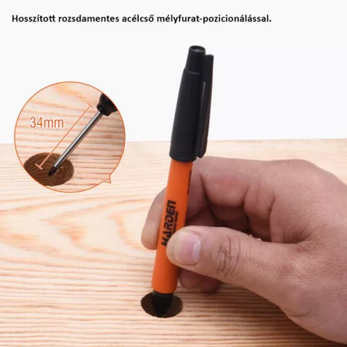 Mélyfuratjelölő filc fekete (12db/cs) Harden
