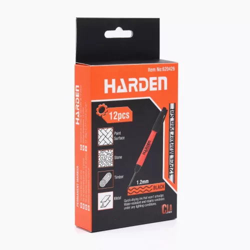 Mélyfuratjelölő filc fekete (12db/cs) Harden