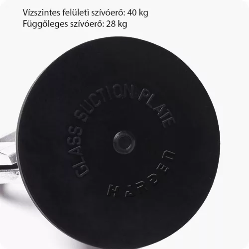 Üvegemelő 1-es, alumínium-gumi, vákuumos PRO Harden