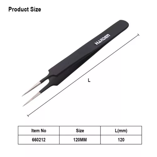 Csipesz antisztatkius tűhegyes 120mm Harden