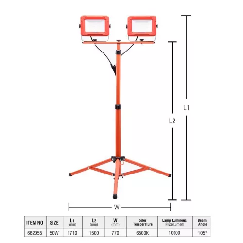 Állványos munkalámpa 2x5000 lm/50W Harden