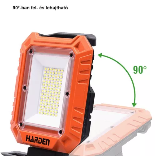 Csiptetős munkalámpa tölthető 4000 lm/50W Harden