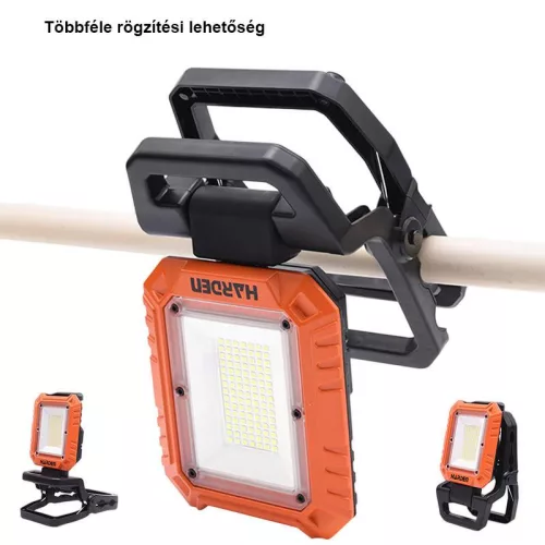 Csiptetős munkalámpa tölthető 4000 lm/50W Harden
