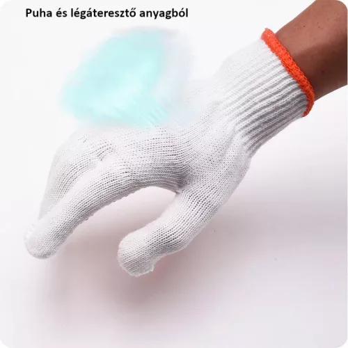 Kesztyű cérna egyoldalon pöttyös XL/10 (10pár/cs) Harden