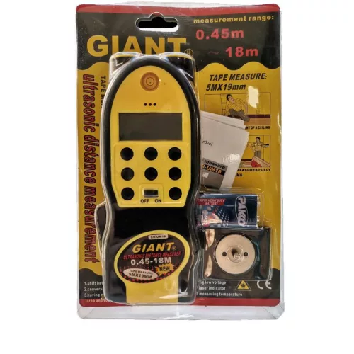 Mérőszalag ultrahangos távolságmérővel N/CR-UM 18 Giant