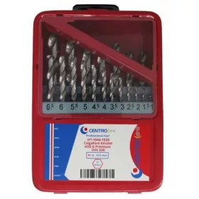   Csigafúró készlet    19r. 1-10 mm HSS-G Prémium FÉM dobozban Centrodrill