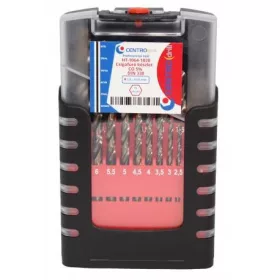   Csigafúró készlet    19r. 1-10 mm CO  5% MŰA dobozban Centrodrill