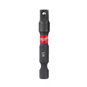   MILWAUKEE Gépi dugókulcs adapter 1/4" Hex -> 1/4" négyszög Shockwave