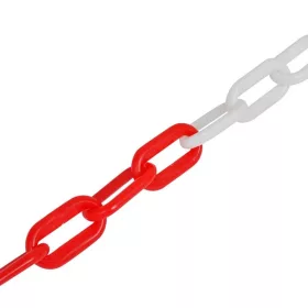 Lánc műanyag piros-fehér 6x23mm 25fm/tek ST